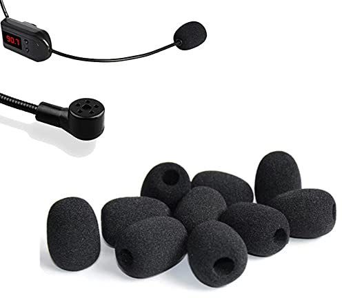 20 Pcs Foam Mic Cover, Black Mini Microphone Headset Windscreen Sponge Foam Mic Cover(30x22x8 mm)