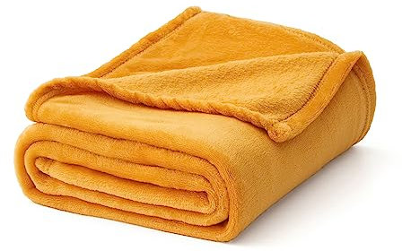 MIULEE Kuscheldecke Flauschig Decke Fleecedecke Wohndecken Couchdecke Flauschig Überwurf Mikrofaser Tagesdecke Sofadecke Blanket Für Bett Sofa Schlafzimmer Büro 150x200 cm Gelb