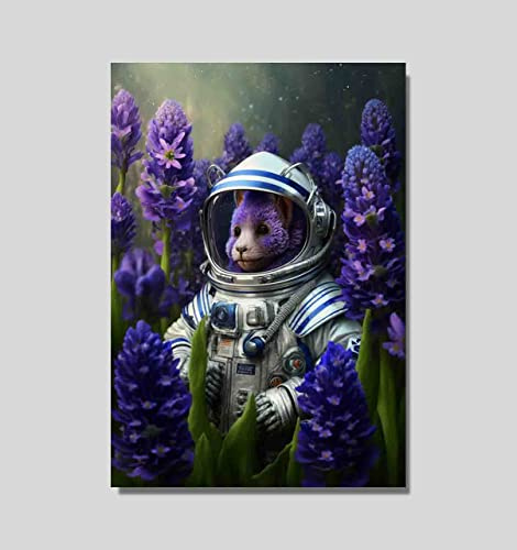 AVARDAN ART Astrounaut with Flowers Space Poster Prints Unframed N7 (Astrounaut with Grape Hyacinth flower, 297 x 420 mm / 11.7 x 16.5 inches)