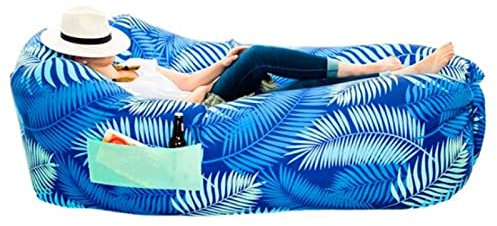 Aufblasbares Couch-Luftsofa für Stuhl, Outdoor-Liege, Wasserhängematte, Strand, Wandern, Ausrüstung, Blau A