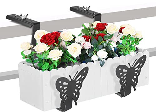 Pflanzkasten-Halterungen, 2 Stück, Verstellbare Pflanzkasten-Halterungen Mit Schmetterlingsförmigem Clip, Robuste Blumenkasten-Halterungen Für Pflanzgefäße, Eck-Pflanzgefäß-U-förmiges Pflanzenregal