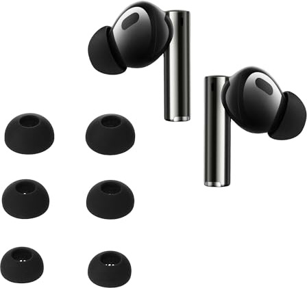kwmobile 6x Auricolari di ricambio compatibile con Xiaomi Realme Buds Air 5 Pro Gommini sostitutivi in Silicone - 3 Misure - nero