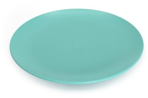 Ökolution Mehrweg-Teller Ø 22,7 cm, langlebiger Kunststoffteller, 8 Stück, rund, Plastikteller Petrol, RPET - aus recyceltem Kunststoff