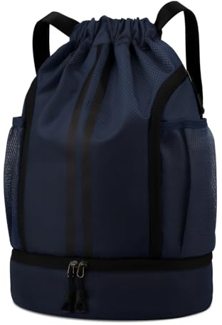 Ninonly Turnbeutel mit Kordelzug, Sportbeutel Rucksack Wasserdichter mit Schuhfach für Damen Herren Jungen, Sportrucksack für Reisen Sport Schwimmen Strand