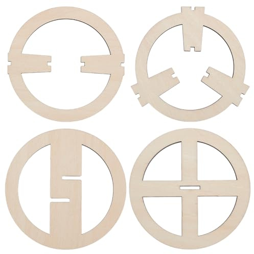 BENECREAT 8pcs Dochtzentrierwerkzeug, Burlywood Holz Kerze Dochte Zentriergeräte für Kerze DIY Machen, Baumwolle Dochthalter, Durchmesser 9cm