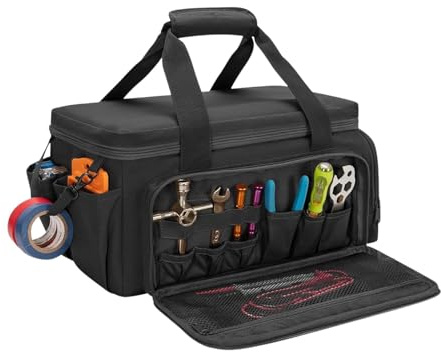 Bolsa de herramientas grande,Bolsa de almacenamiento de herramientas | Bolsa utilitaria inferior antifricción impermeable,Bolsa de mano organizadora de herramientas de boca ancha, bolsa de trabajo gra