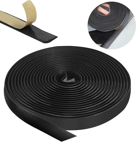 Automotive Weather Seal, 16ft Adhesive Rubber Sealing Windscreen Strip Trim Cover Universal Auto Window Edge Seal Stripping for Car Front Rear Windshield Sunroof Door Black 5mx15mmx1.5mm