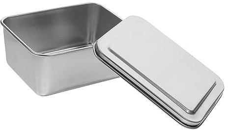 IMIKEYA 1juego Caja De Horno Inoxidable Con Tapa Para Tartas y Postres Bandeja Reusable Para Repostería y Mousse Para Doméstico