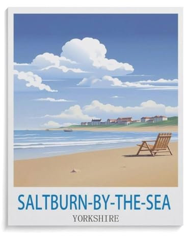 Jigsaw Puzzles 1000 Pieces，Vintage Travel Poster Saltburn by The Sea Yorkshire，Wood Children Games Educational Toys（75x50cm）-A85