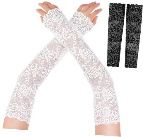 TIDTALEO 2paare Damen Spitzenärmel Elegante Abnehmbare Ärmel Mit Floralen Mustern Armabdeckung Für Hochzeiten Partys Und Besondere Anlässe Weich Und Modisch