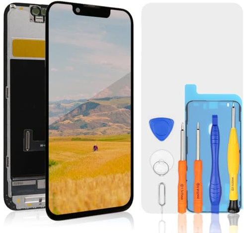 bokman Écran LCD de Rechange pour iPhone 13 Mini,Écran de 5,4 et numériseur Tactile avec Kits d'outils de réparation