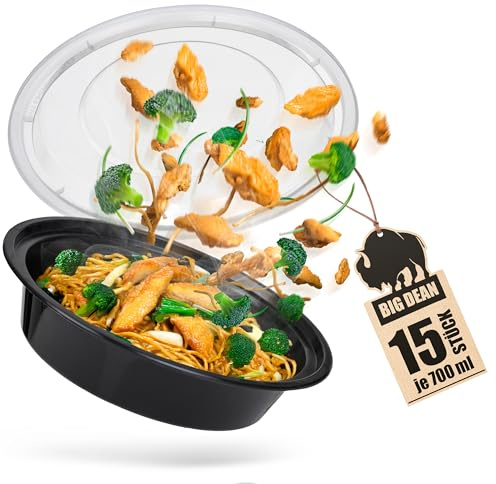 BigDean 15 Meal Prep Boxen 700ml mikrowellengeeignet wiederverwendbar