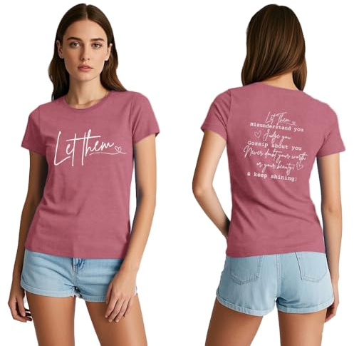 Qskall Let Them T Shirt for Women Keep Shining Shirts Inspirational Tee Motivational Tops