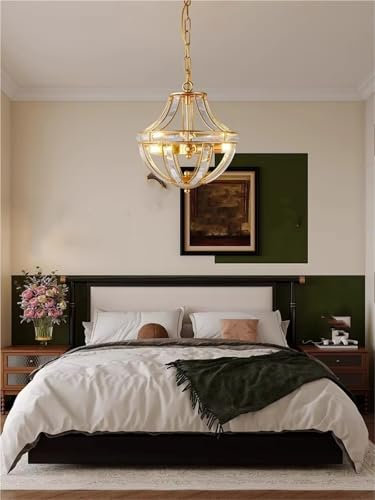 Lámpara de araña de latón Cromado con Forma de Globo de Cristal ameno Retro E14 LED, luminaria de suspensión, lámpara Lustre para Comedor