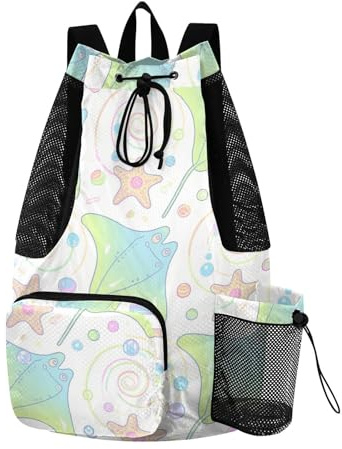 siphylline Bolsa de piscina con cordón y bolsillo para botella de agua, bolsas de gimnasio con cordón y compartimentos húmedos y secos, manta de animales infantiles, color verde
