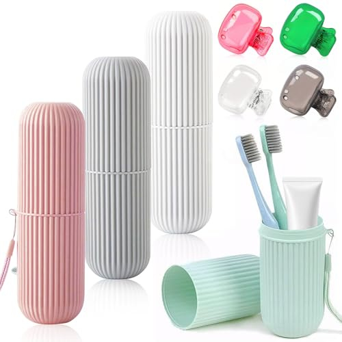 4 Pièces Etui Brosse a Dent Voyage, Boite Brosse a Dent Voyage, Protege Brosse a Dent, Trousse Brosse a Dent Portable, Étui de Rangement Anti-Poussière pour Tête de Brosse à Dents pour Voyages,Famille