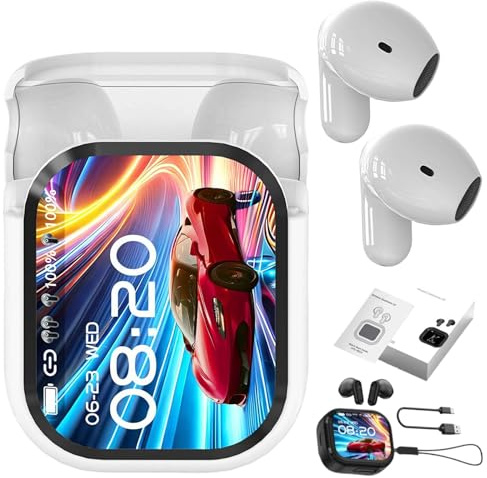 Écouteurs NE20, Écouteurs de Traduction NE20, Écouteurs Bluetooth 5.4, Casque Sport Sans Fil avec Écran LCD Tactile et Traducteur IA, Étanches IPX6 pour Entraînements et Usage Quotidien
