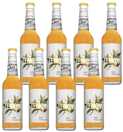 Elephant Bay Ice Tea Lemon, 8 Flaschen, 0,33l je Flasche | Mehrweg Glasflaschen