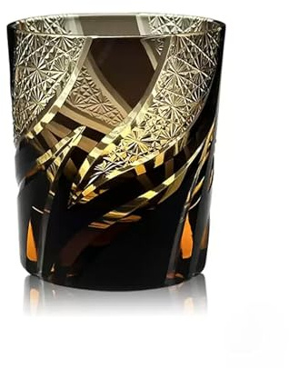HGFYE Verre à Whisky En Cristal Ambré Sculpté à La Main, Luxueux Verre Artisanal Pour Spiritueux, Verre à Whisky Haut De Raffiné Pour Une DéGustation éLéGante De Spiritueux, Whisky, Vin Et Cocktails