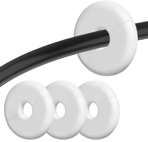 Thinp 4 Pcs Wall Grommets for Cables, Wall Cable Pass Through Anti-Slip Cords Hole Covers Starlink Cable Routing Kit Feed-Through for Walls Holes and Furnitures Wire Hole (White)