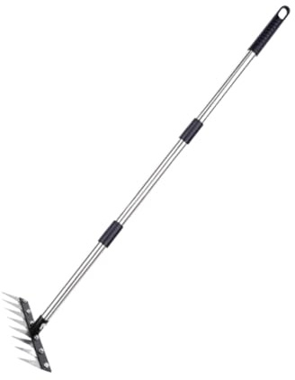 Gazechimp Râteau de Jardin Outil Manuel Solide En Acier pour Désherber Retourner La Terre Ameublir et Planter Conception Ergonomique pour Travaux Agricoles Inte, Style A