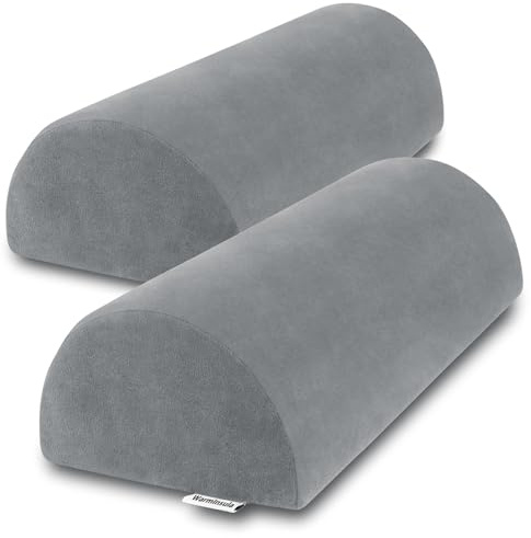 WarmInsula Half Moon Pillow, Memory Foam Leg Pillows for Sleeping Boster Pillow for Legs Knee Lumbar Support, Semi Roll Pillow for Ankle Rest and Foot Comfort, 2 Pack
