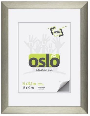 OSLO MasterLine Bilderrahmen DIN A4 21 x 30 champagner Mix aus gold/silber Echtglas Aluminium mit Aufsteller Urkundenformat