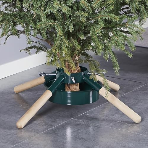 Blissun Christmas Tree Stand, Christmas Tree Holder, Xmas Tree Base Stand for Real Trees, Fits up to 8FT Real Trees, Green