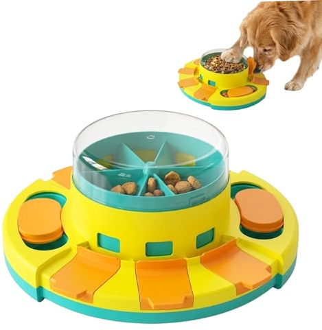 TENGDEE Dog Puzzle Toy, Interactive Training Feeder for Small, Medium, and Large Breeds, Treat Dispenser and Slow Feeder to Aid Digestion