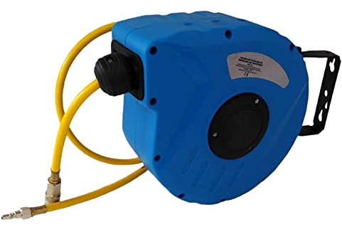 FAST WORLD SHOPPING ® Avvolgitubo Aria Compressa Avvolgi Tubo Prolunga 12 Metri Con Staffa Fissaggio Parete Attacchi Compressore Innesti Rapidi 1/4 Pollici