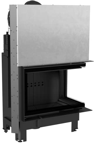 KRATKI MBA Inserto per caminetto a legna Ingresso aria Conforme BImSchV 2 17 kW Uscita polvere fi 200 mm Acciaio Nero Porta a ghigliottina Thermotec 150 x 96,7