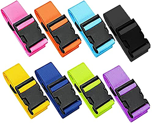 Luggage Straps 8 Pack,Travel Belt Suitcase Belt,Travel Straps for Luggage, Luggage Straps for suitcases Luggage Band Bag Straps Carry on Luggage