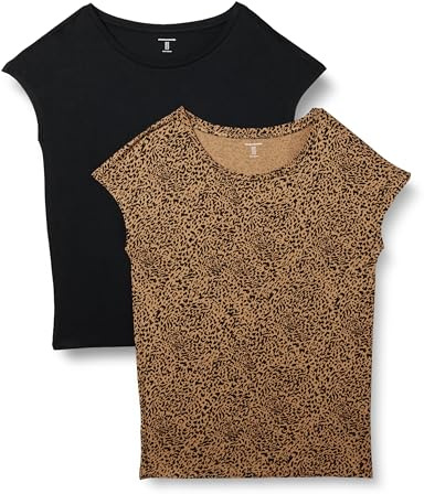 Amazon Essentials Mujer Camiseta de Jersey con Cuello de Barco de Manga Corta y Corte Estándar