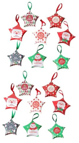 Mobestech 2 Sätze À 8 Stk Stern-Süßigkeiten-Geschenkbox Baumschmuck Lagerung Weihnachts-Aufbewahrungsbehälter geschenkkarton Weihnachtsverpackung Weihnachtsbedarf Papier Container s931