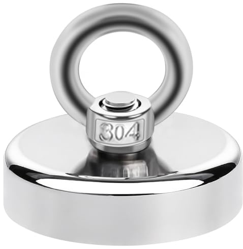 Stark magnet, kraftfulla magneter 60 mm 150 kg extra starka neodymmagneter, fiskemagneter, stor stark neodymmagnet med ögla, magnetisk krok, Magnethaken försänkta hål magnet