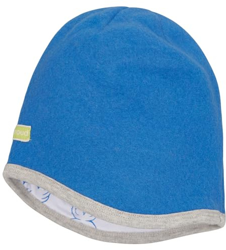 loud + proud Wollfleece, Gots Zertifiziert, unisex barnhatt, Azur