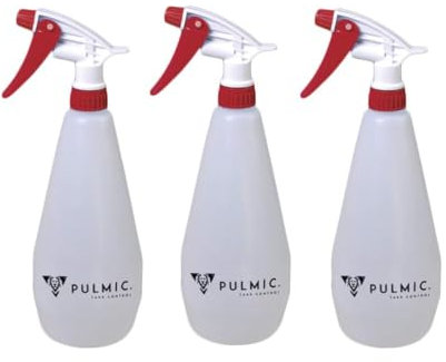 PULMIC Pulverizador Agua Raptor 1 Pack 3. Set de 3 Pulverizador Manual. Pulverizador Plantas. Uso Desinfectante. Filtro. 3 Modos. Rellenable. Uso Doméstico y Jardinería. 1L