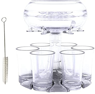 Pqahffowr Distributeur de 6 verres à liqueur pour vin, whisky, bière, vin