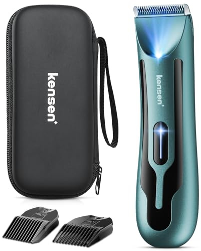 KENSEN Afeitadora Corporal Masculina, IPX7 Impermeable Depiladora Corporal en Seco y Húmedo con Luz LED, Cuchillas de Cerámica, Rasuradora Mujer Hombre para Zona Intima, Axilas, Brazos, Piernas, Barba
