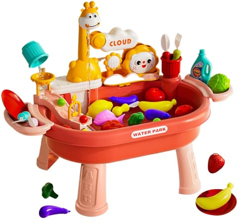 Knowlife Water Play Table for Toddler | Kids Sand Water Outdoor Activity Table | Electric Summer Outdoor Toy With Fishing Game for Patio Park Indoor Backyard Playground Preschool Camping