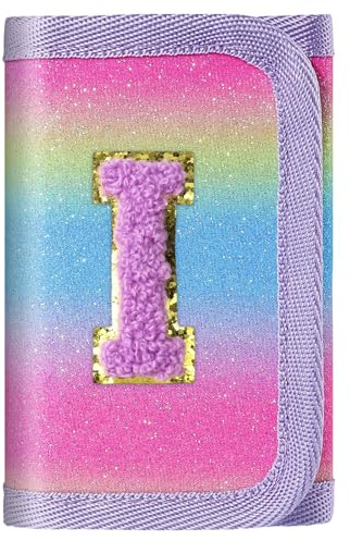 sundee Kids Wallet with Initial Personalized Letter Novelty Wallet Coin Pocket Birthday Gifts for Girls Teen Purple-I
