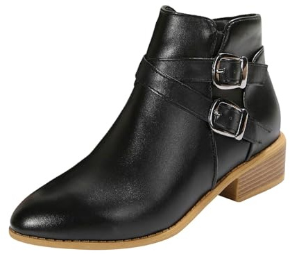 Stivali Biker Donna Alti Slouchy Boots Antiscivolo Nuovi Scarpe Donna in Pelle Stivaletti Alt Casual Rilassato Stivali per Autunno Invernali