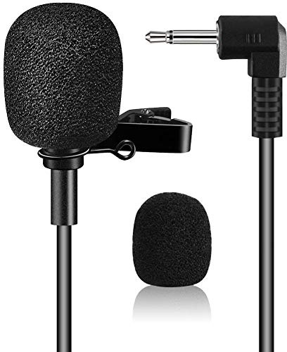 EXMAX Wired Lavalier Micophone 3.5mm Lapel Microphone Cord Omnidirectional Lav Mic Clip for ATG-100t EX-100 Wireless Tour Guide System Transmitter Voice Amplifier Live Streaming Classroom Teaching