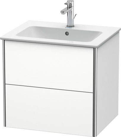 Duravit XSquare Waschtischunterbau wandhängend 61,0 x 47,8 cm, 2 Schubkästen, für Waschtisch ME by Starck 233663, Farbe (Front/Korpus): Nachtblau Seidenmatt Lack - XS417109898