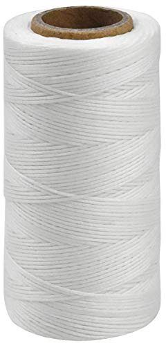 260 m Filo Cerato, Filo da Cucito per Cuoio, Cordoncino Cerato per Fai da Te Craft, Corda Hand Stitching per Cucire Pelle, Filo Cerato per Collane Bracciali Borse Perline Artigianato, 1 mm (Bianca)