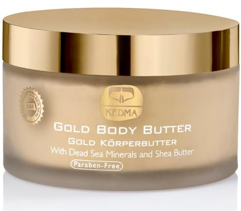 Kedma - Manteca Corporal Gold - Manteca Corporal Nutritiva con Manteca de Karité y Minerales del Mar Muerto - Para Pieles Secas y Ásperas - 200g