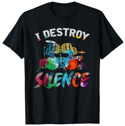 Drummer Drums Percussion Drôle Musicien Batteur Batterie T-Shirt, Homme, Noir, L