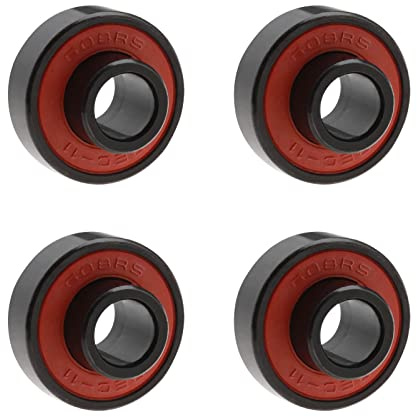 OTOTEC 4 Uds 608-2RS Rodamiento Integrado de Alta Velocidad Y Bajo Ruido para Patinetas Patines 22mm Diámetro Exterior 8mm Diámetro Interior Rojo