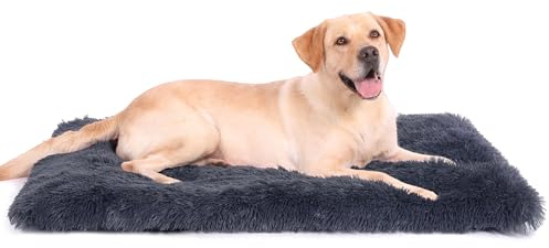 Baodan Dog Bed Washable, Large Dog Crate Bed Fluffy Calming, Pet Mattress with Non-slip Bottom Super Soft for Crate, 90x60cm