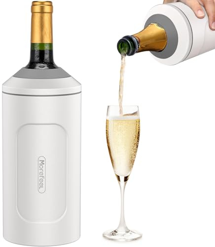 Wine Chillers for Bottles-Ideal Gift for Wine Lover, Stainless Steel Portable Champagne Cooler Sleeve Bucket-Double Walled Vacuum Insulated for Most 750ml Bottles with Long-Lasting Temperature Control